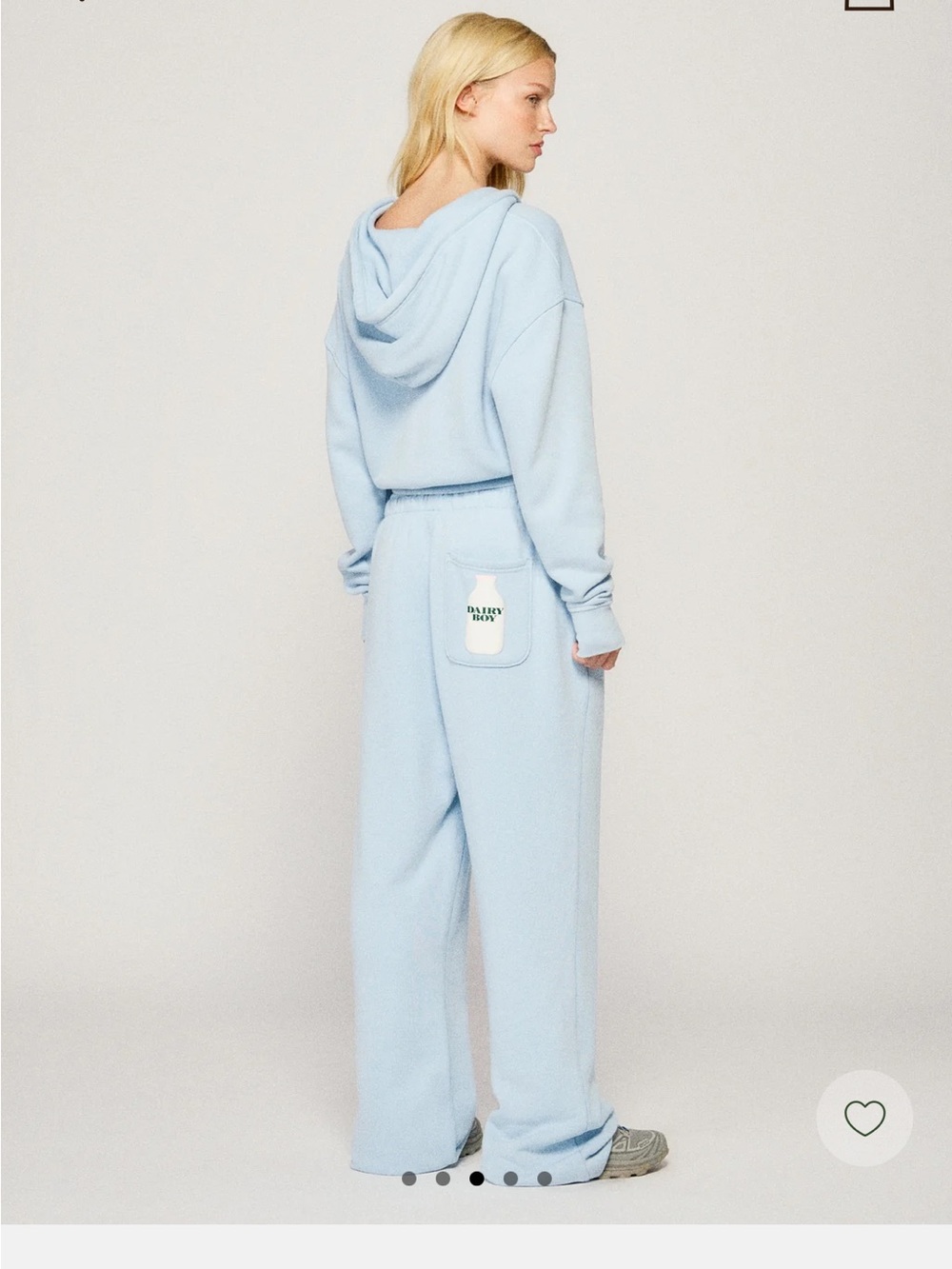 Milk Bottle Wide-Leg Sweatpant - Light Blue